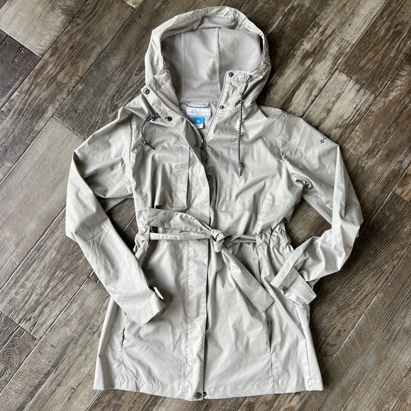 Columbia Women's Pardon My Trench Coat Rain Resistant Size S Gray  Omni Shield - Picture 1 of 6